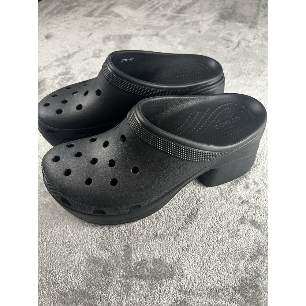 Crocs Siren Clog Black Unisex High Heel Platform Womens 14 Men 12
